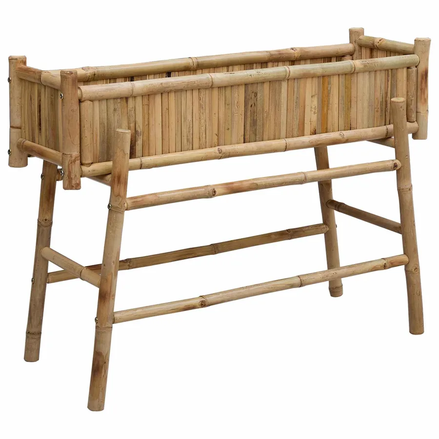 Jardinière avec support Naturel 100 x 38 x 74 cm Bambou - 2
