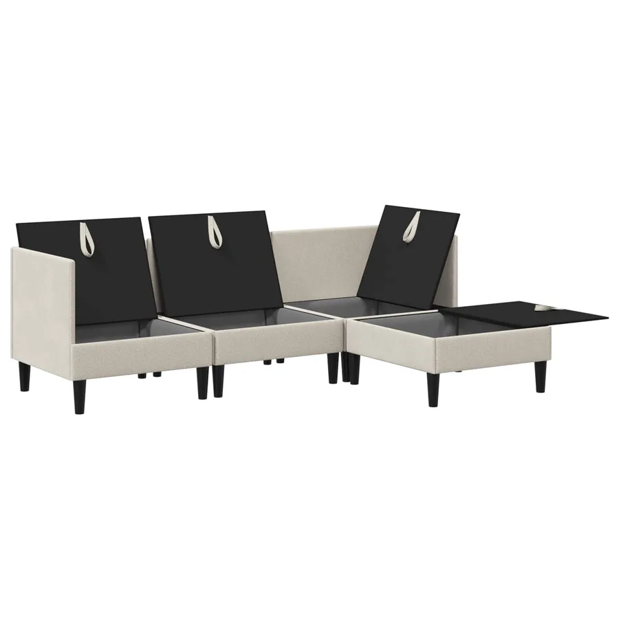 Ensemble de meubles pour le salon 4 pcs Avoine Tissu - 4
