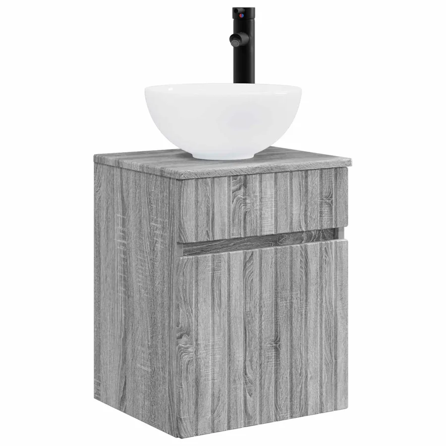 Meuble de lavabo mural Sonoma gris 39 x 41 x 64,5 cm - 2