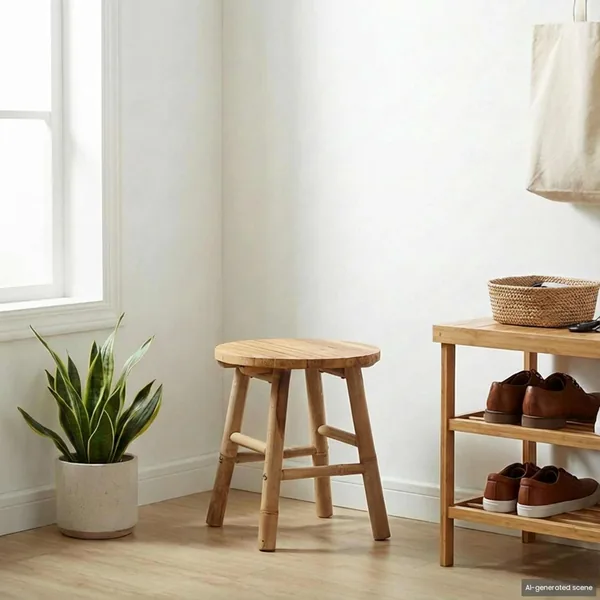 Tabouret de Jardin Naturel Ø 38 x 42 cm Bambou