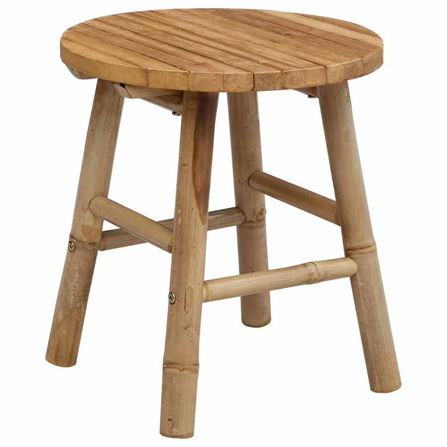 Tabouret de Jardin Naturel Ø 38 x 42 cm Bambou - 2