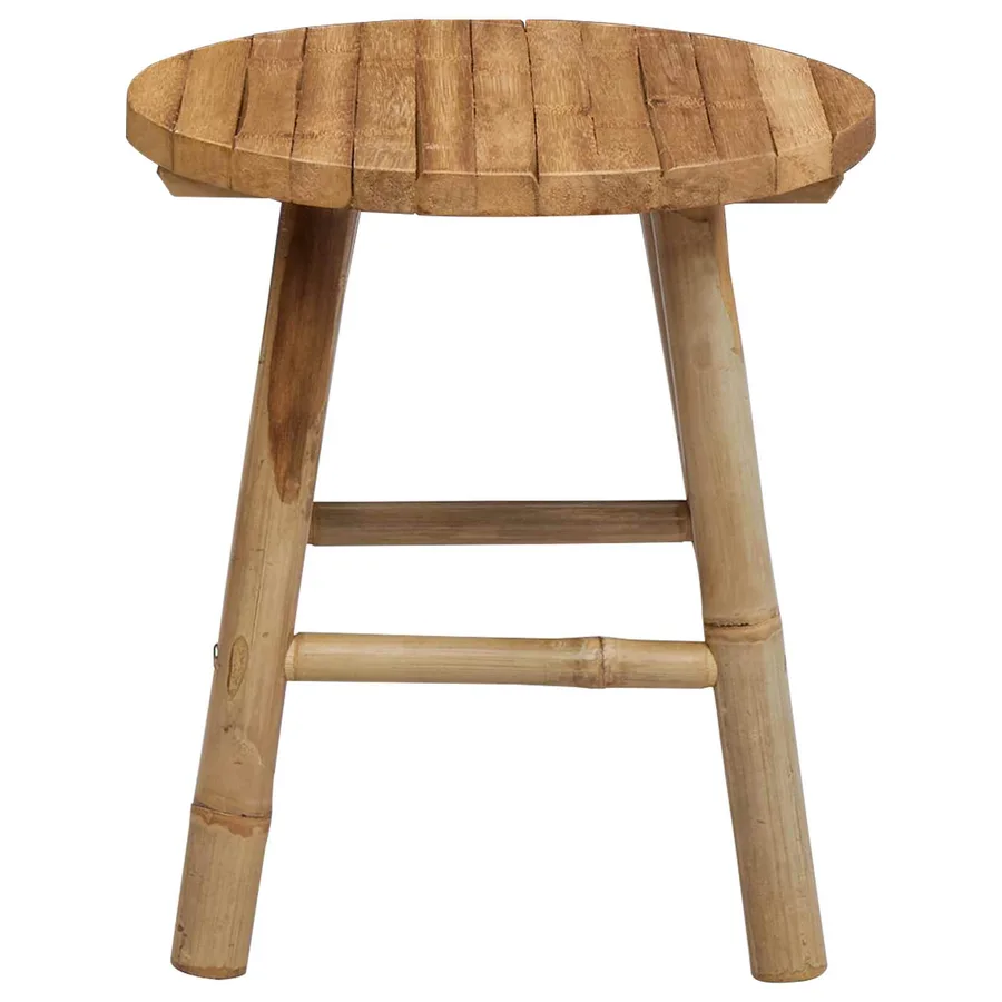 Tabouret de Jardin Naturel Ø 38 x 42 cm Bambou - 4