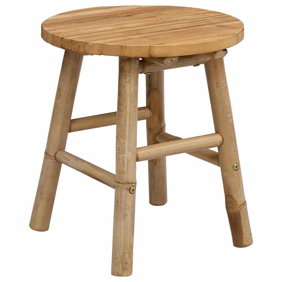Tabouret de Jardin Naturel Ø 38 x 42 cm Bambou - 6