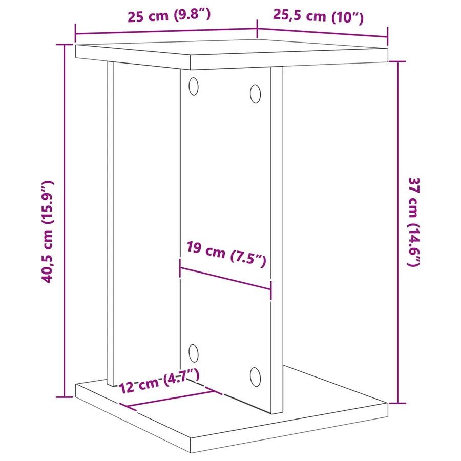 Support de Plante 2 pc Blanc 25 x 25,5 x 40,5 cm - 10