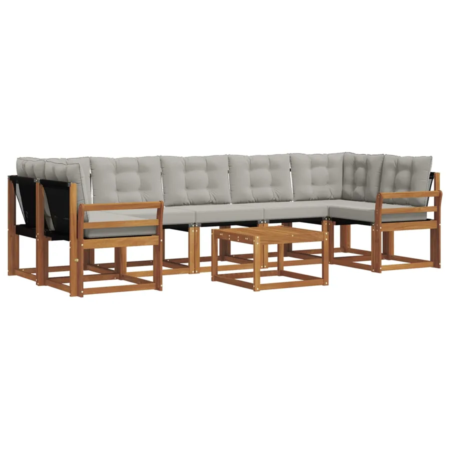 Ensemble de canapés d'extérieur 8 pcs Gris Naturel et Clair - 2