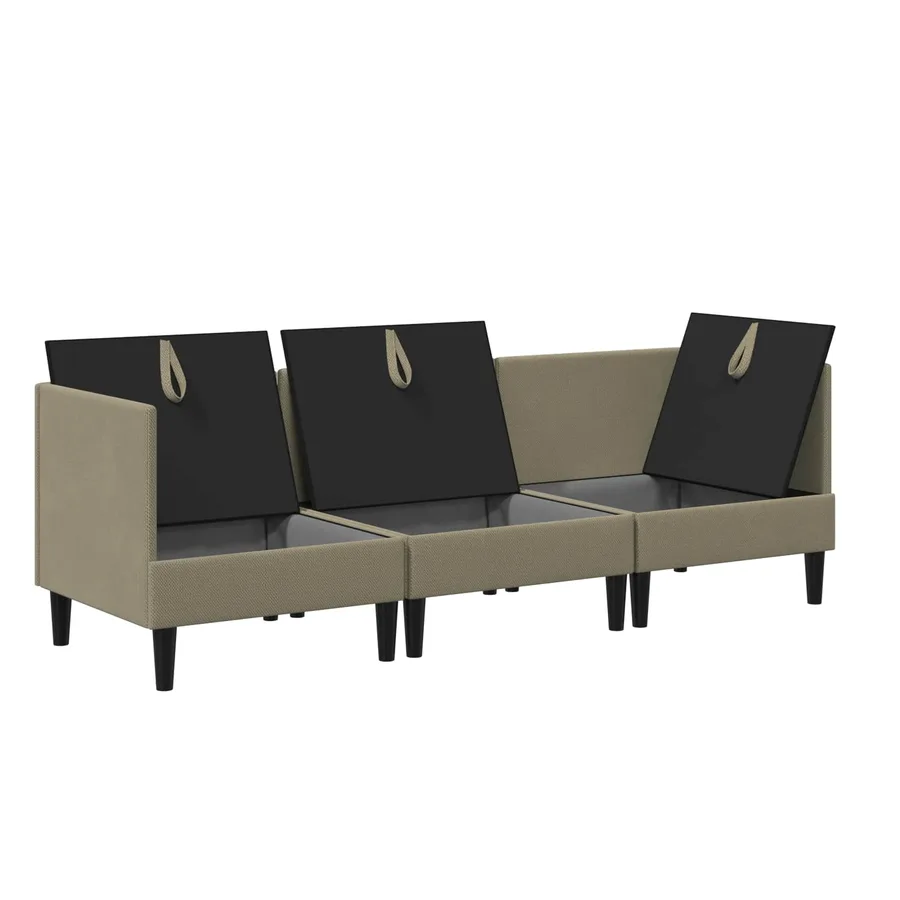 Ensemble de meubles pour le salon 3 pcs Kaki Tissu - 6