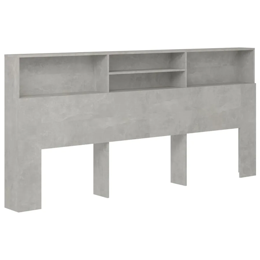 Armoire de tête de lit Gris béton 220x19x103,5 cm - 2