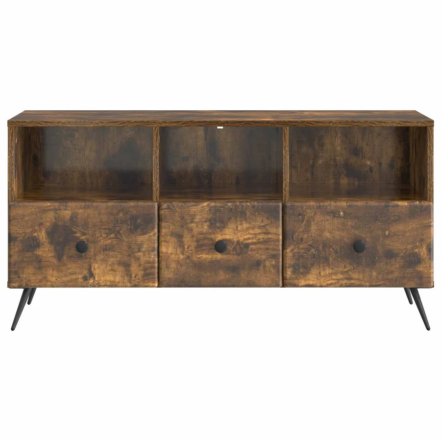 Meuble TV Chêne fumé 102 x 34,5 x 50 cm Bois d'ingénierie - 6