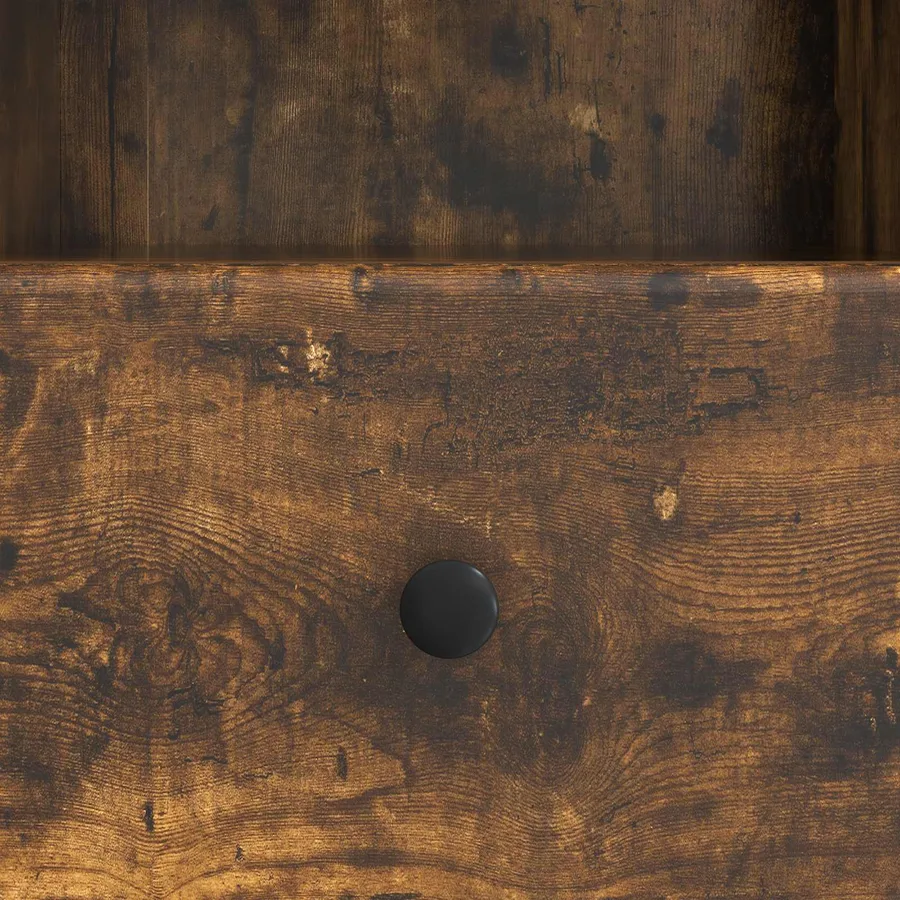 Meuble TV Chêne fumé 102 x 34,5 x 50 cm Bois d'ingénierie - 8