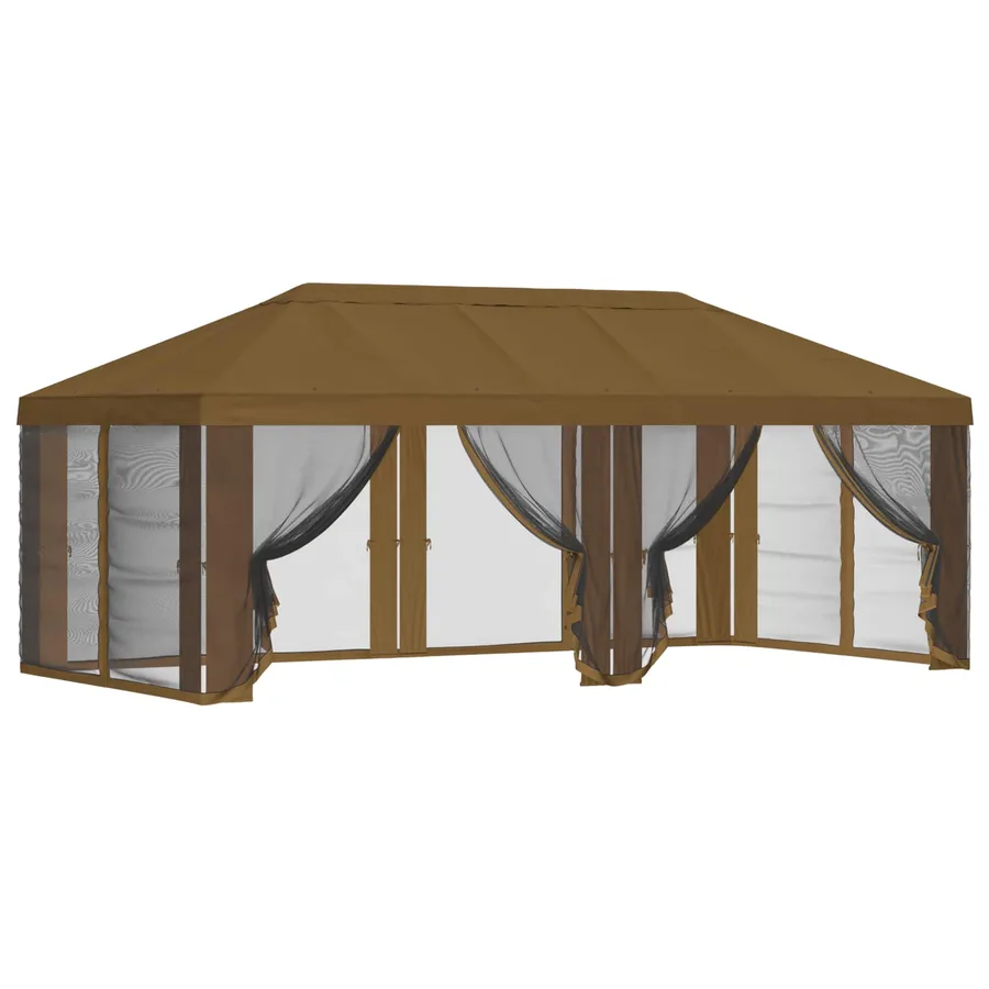 Housse de tonnelle avec murs latéraux Taupe 600,5 x 300,5 cm - 2