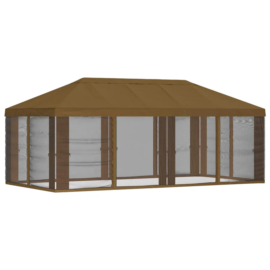 Housse de tonnelle avec murs latéraux Taupe 600,5 x 300,5 cm - 3