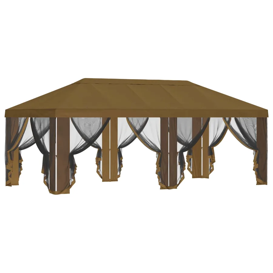 Housse de tonnelle avec murs latéraux Taupe 600,5 x 300,5 cm - 4