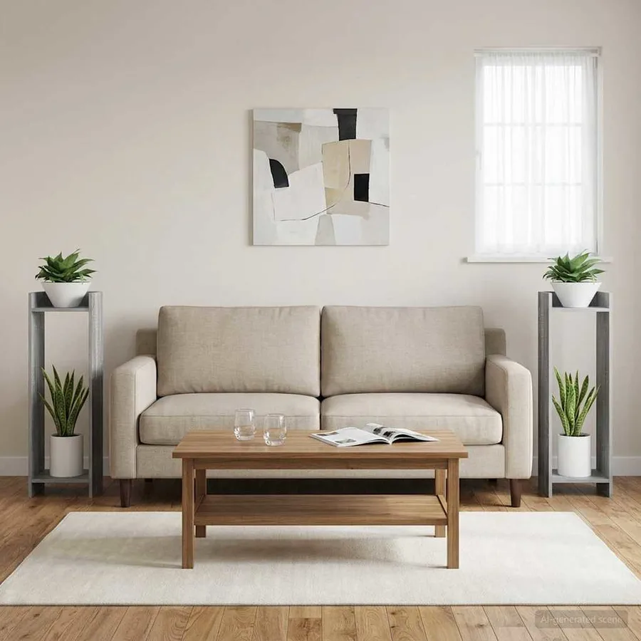 Support de Plante 2 pc Gris Sonoma 30 x 30 x 100 cm - 4