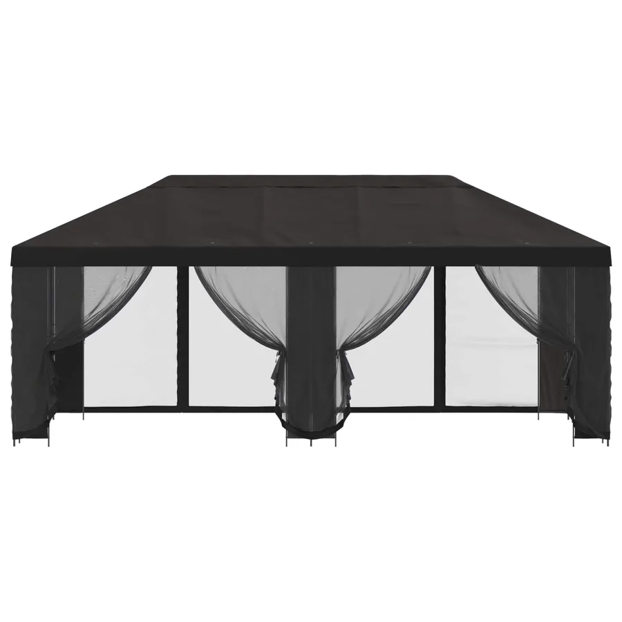 Gazebo avec murs latéraux 6 x 3 m Anthracite Polyester et Acier - 3