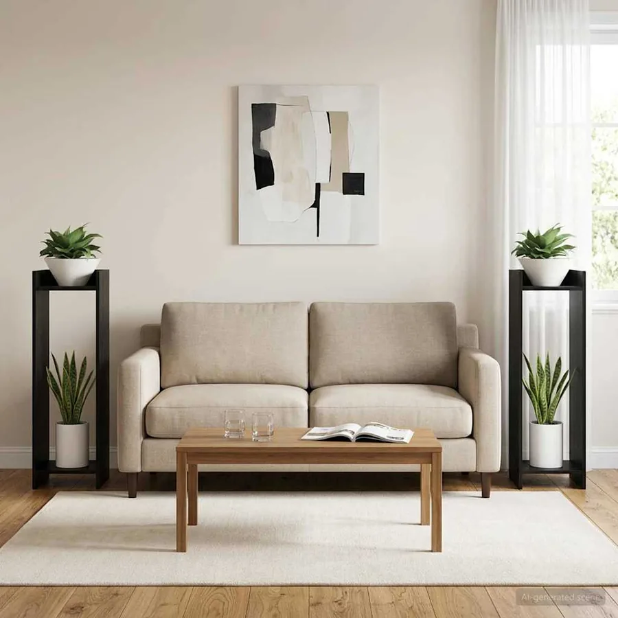 Support de Plante 2 pc Chêne Noir 30 x 30 x 100 cm