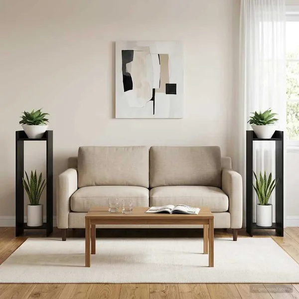 Support de Plante 2 pc Chêne Noir 30 x 30 x 100 cm