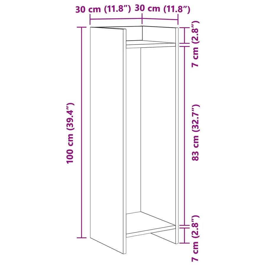 Support de Plante 2 pc Chêne Noir 30 x 30 x 100 cm - 10