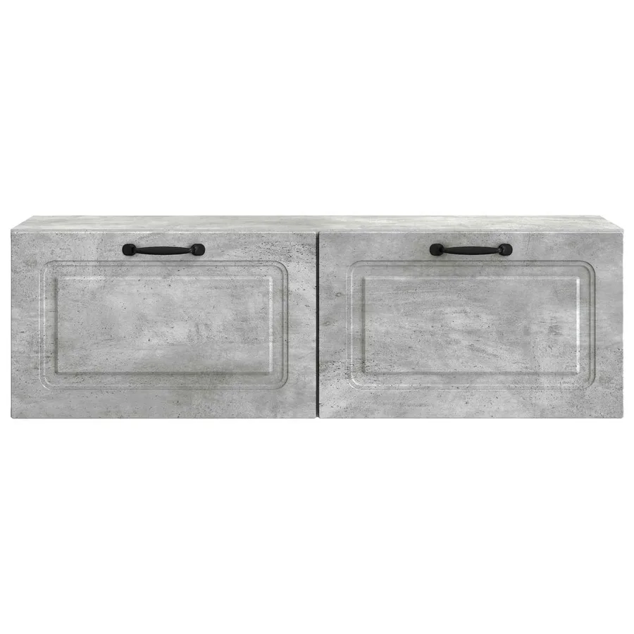 Meuble TV mural Gris béton 98 x 31 x 30 cm Bois d'ingénierie - 6