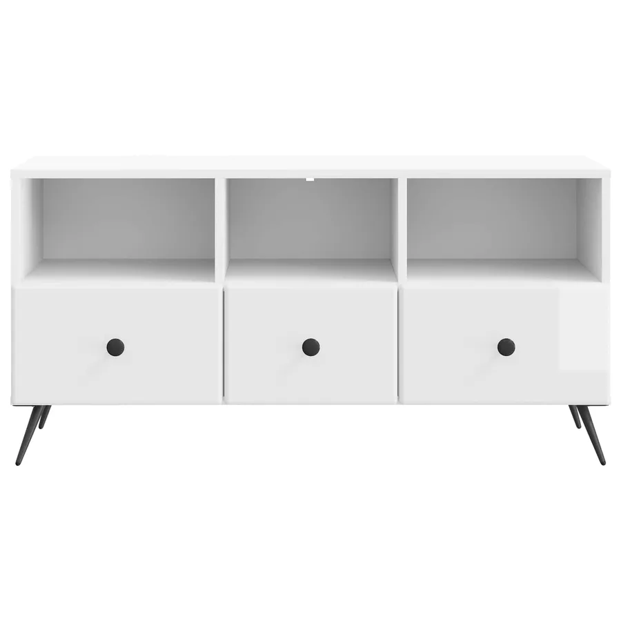 Meuble TV Blanc brillant 102 x 34,5 x 50 cm Bois d'ingénierie - 6