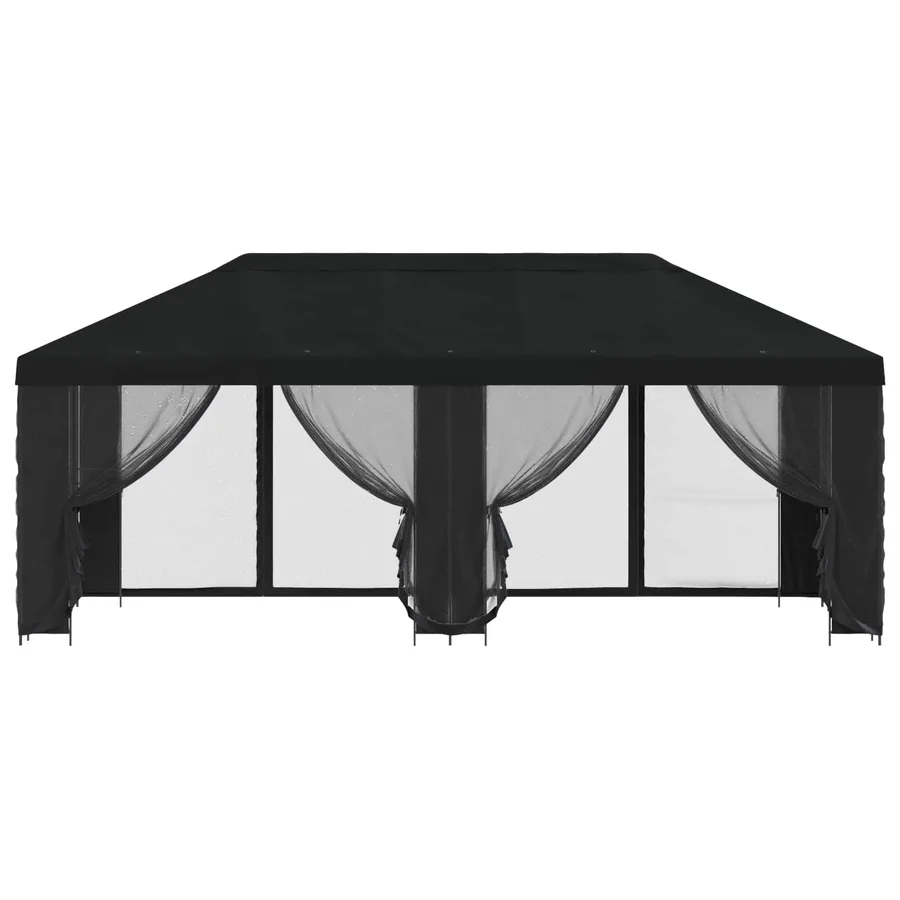 Gazebo avec murs latéraux 6 x 3 m Noir Polyester et Acier 190 - 3
