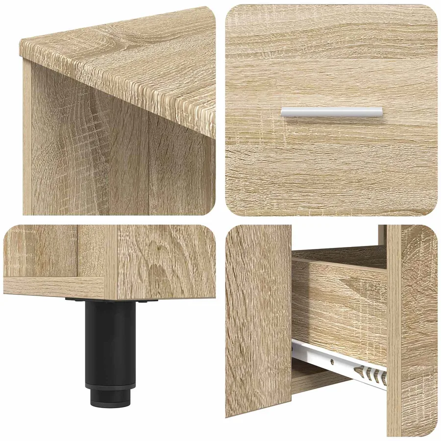 Unité de vanité de salle de bain Chêne Sonoma 80 x 35 x 60 cm - 9