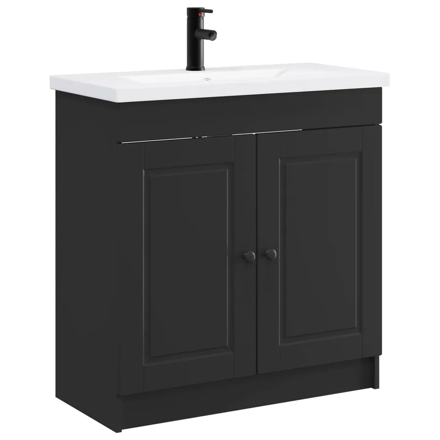 Ensemble de mobilier de salle de bain Noir 78,5 x 37,5 x 81 cm - 2