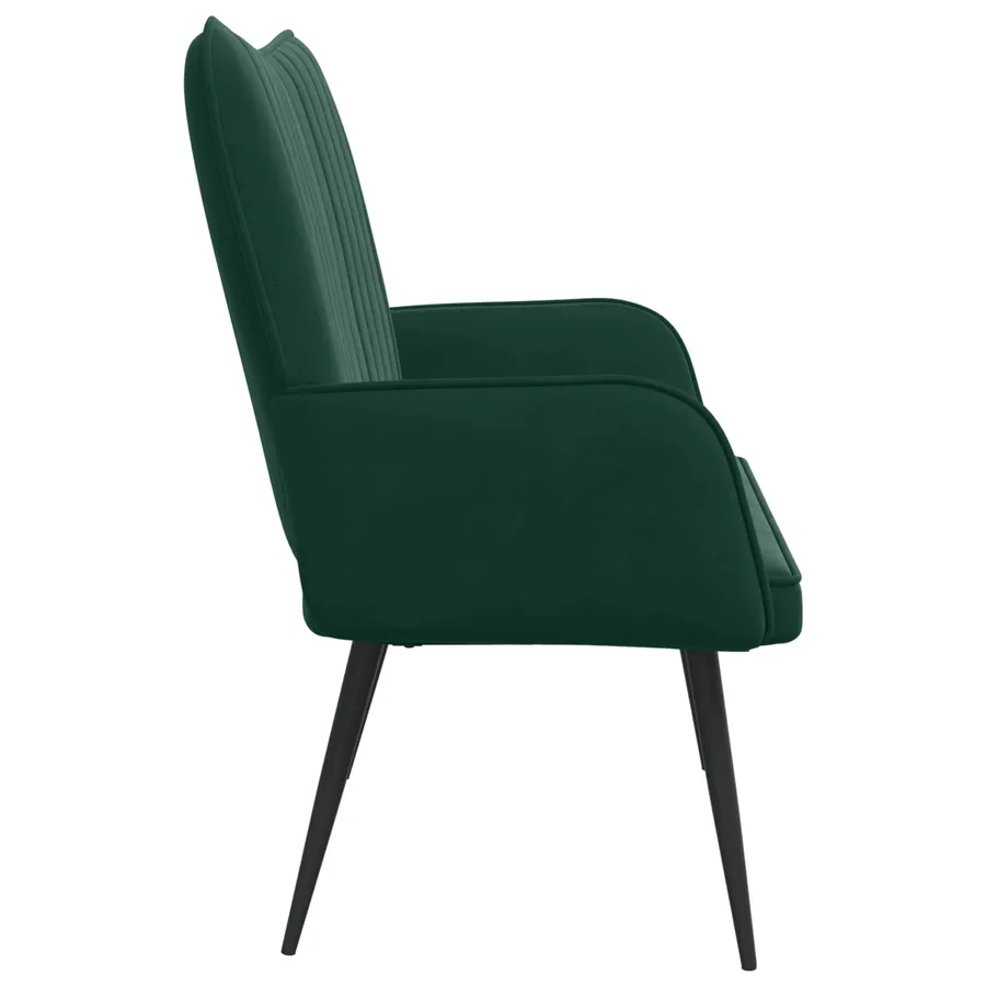 Sofa 2 places Vert foncé 115 x 61 x 87 cm Velours - 5