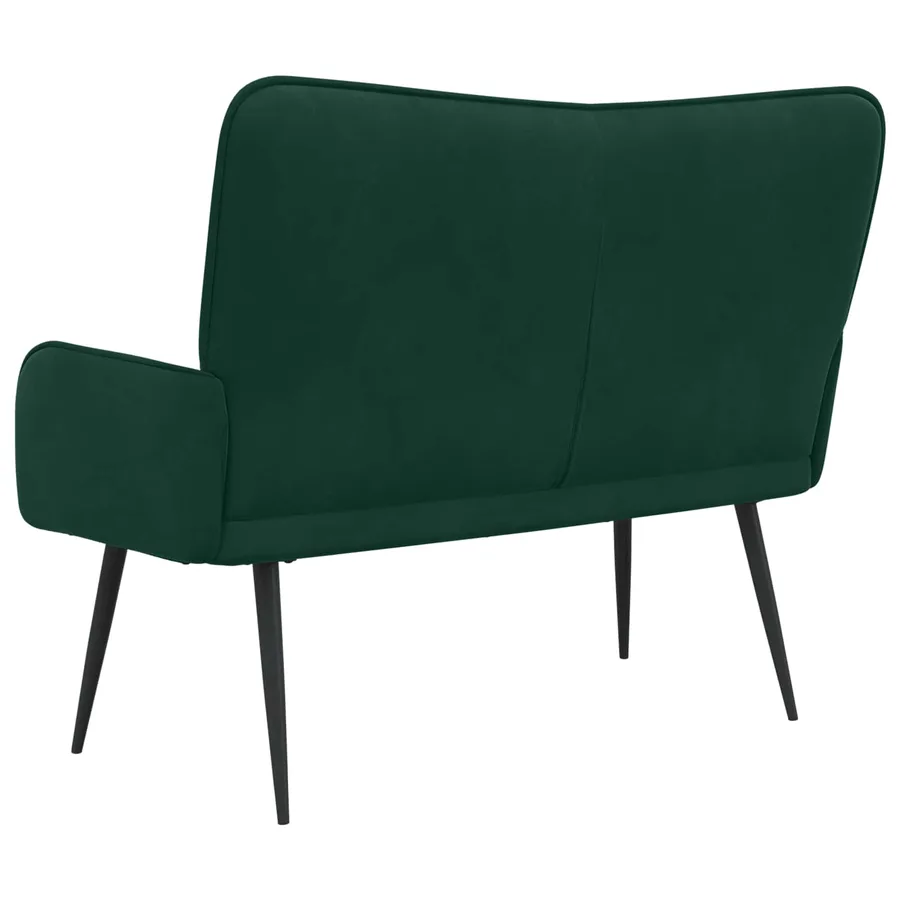 Sofa 2 places Vert foncé 115 x 61 x 87 cm Velours - 6
