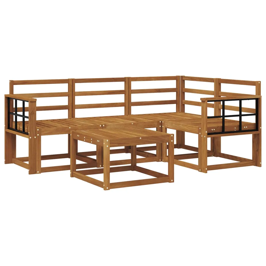 Ensemble de canapés d'extérieur 5 pcs Naturel - 2
