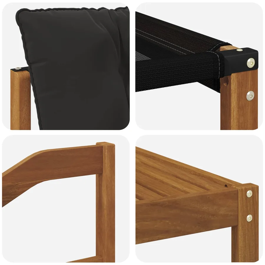 Ensemble de canapés d'extérieur 9 pcs Naturel et Noir - 11