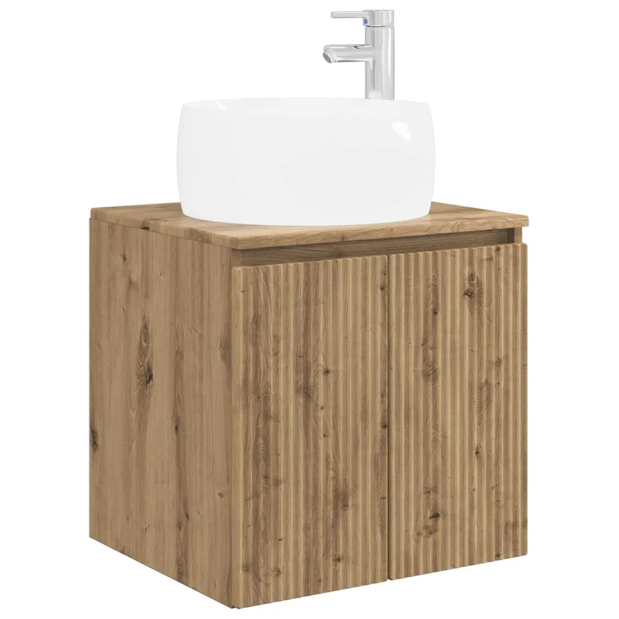 Vanité de lavabo mural Chêne artisanal 49,5 x 44,5 x 66 cm - 2