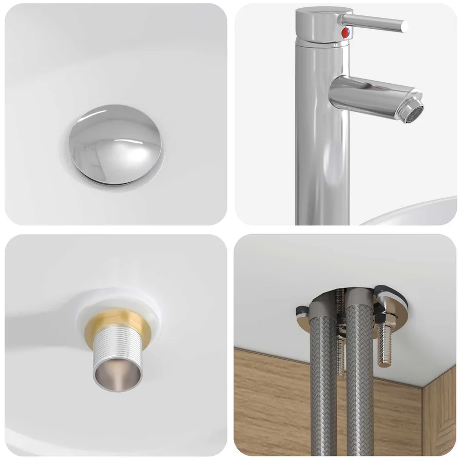 Vanité de lavabo mural Chêne artisanal 49,5 x 44,5 x 66 cm - 7