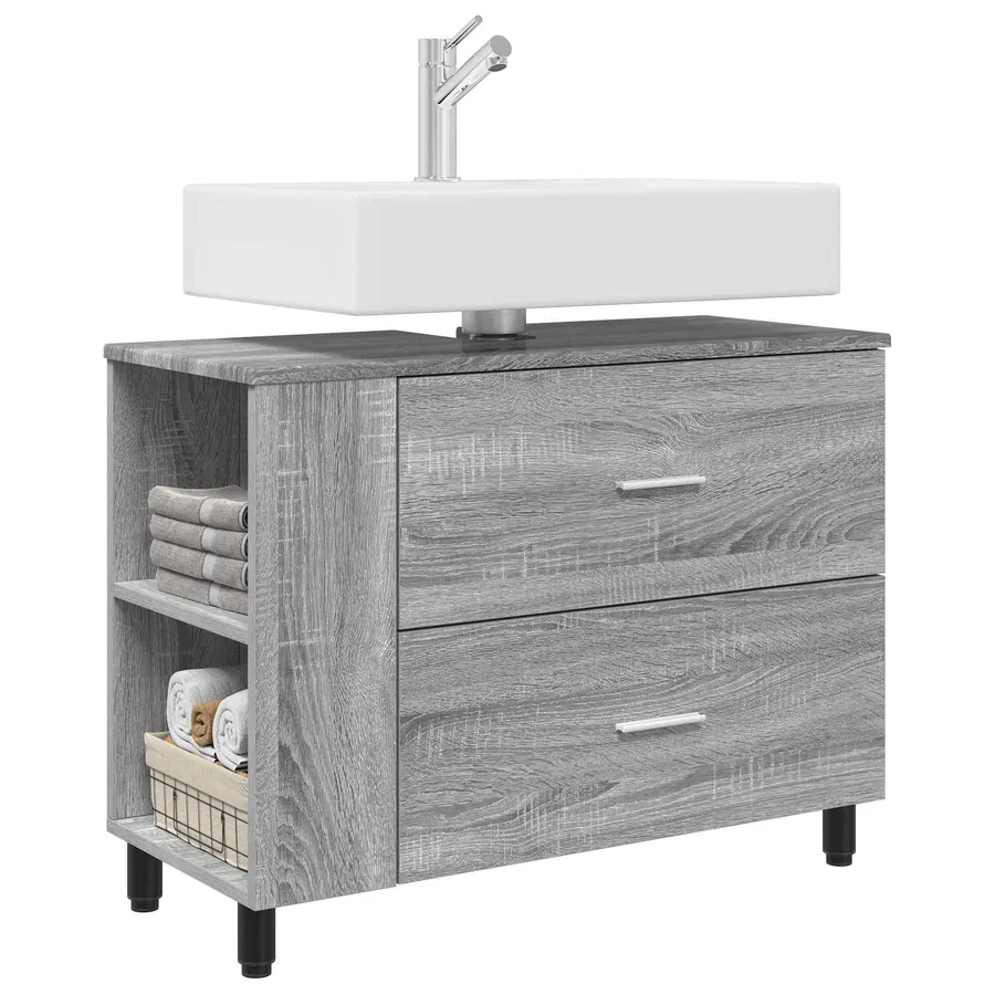 Unité de vanité de salle de bain Sonoma gris 80 x 35 x 60 cm - 3