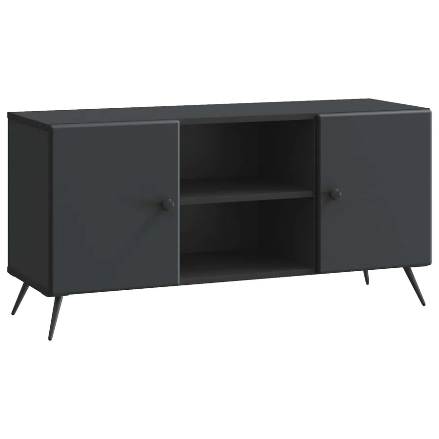 Meuble TV Noir 102 x 34,5 x 50 cm Bois d'ingénierie - 2