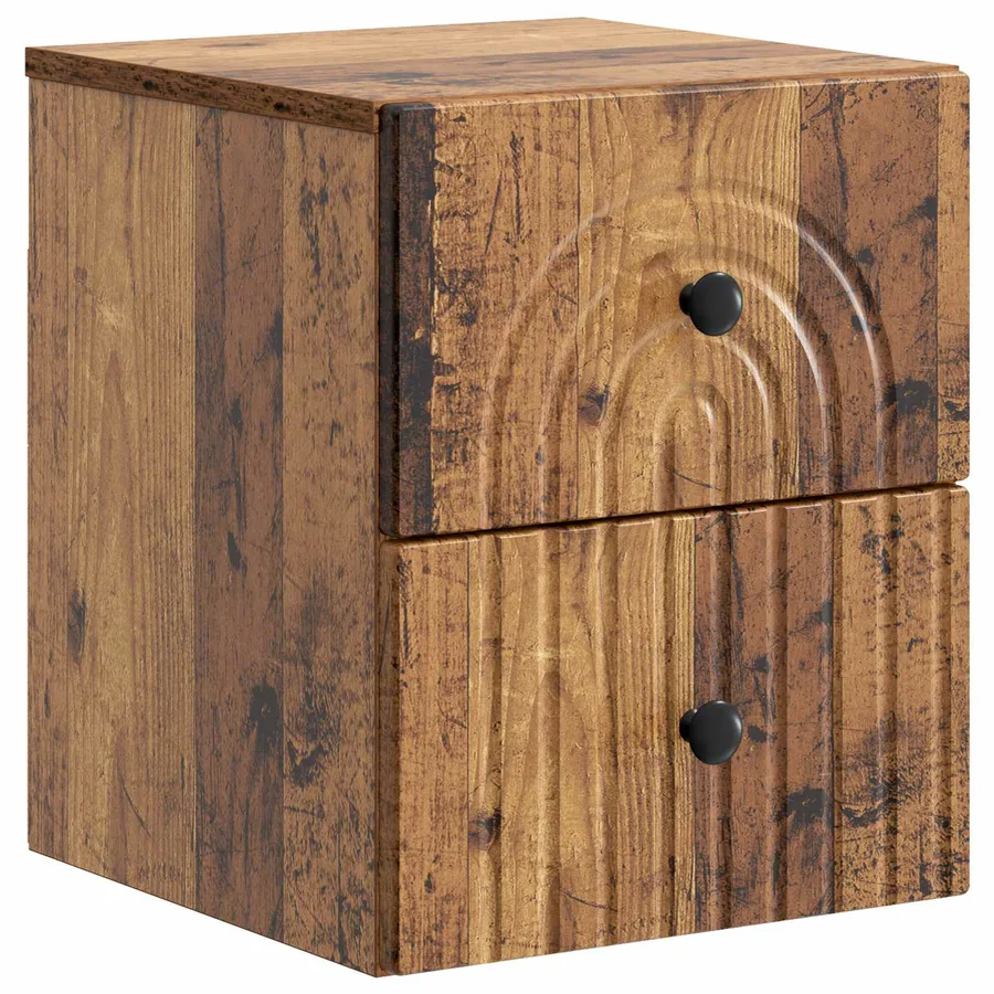 Cabinet de chevet mural 2 pcs Bois ancien 33 x 34,5 x 40 cm - 5