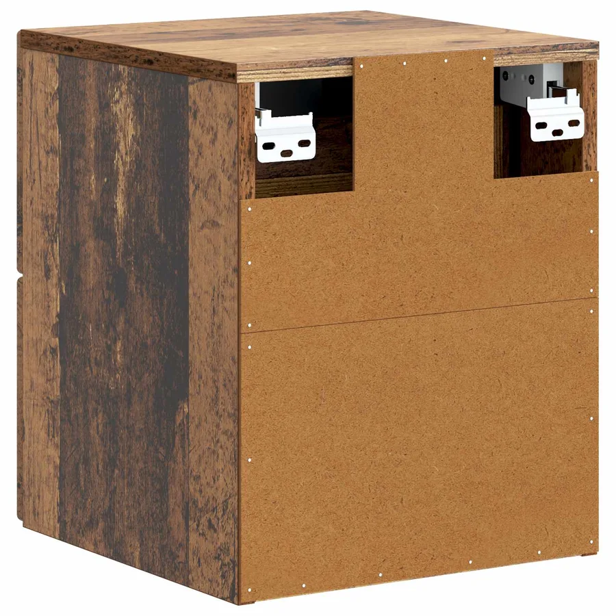 Cabinet de chevet mural 2 pcs Bois ancien 33 x 34,5 x 40 cm - 9