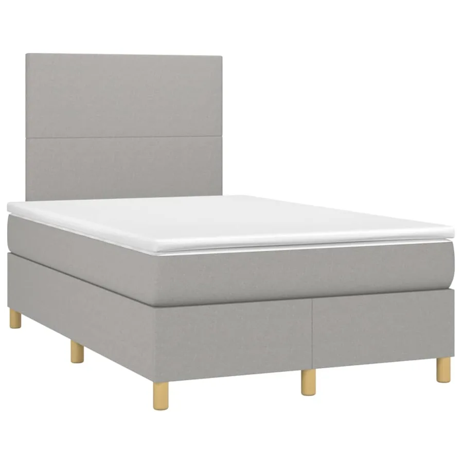 Sommier à lattes de lit avec matelas Gris clair 120x200cm Tissu - 3