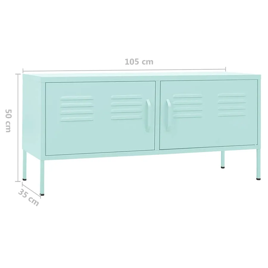 Meuble TV Vert menthe 105x35x50 cm Acier - 10