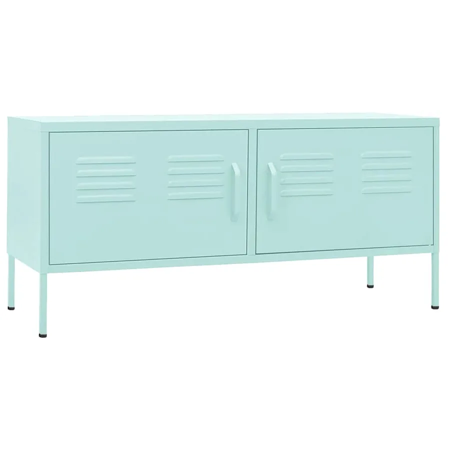 Meuble TV Vert menthe 105x35x50 cm Acier - 2