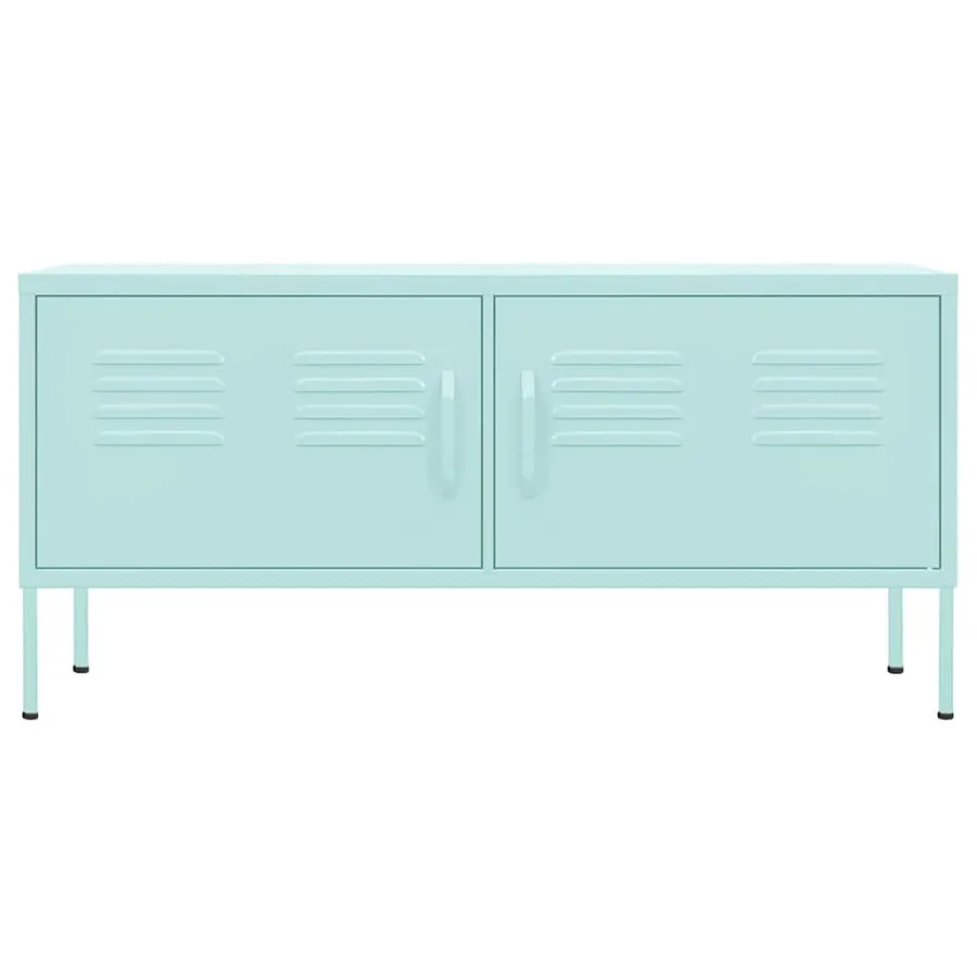Meuble TV Vert menthe 105x35x50 cm Acier - 3