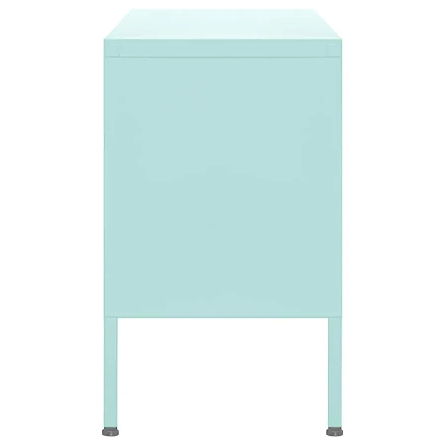 Meuble TV Vert menthe 105x35x50 cm Acier - 4