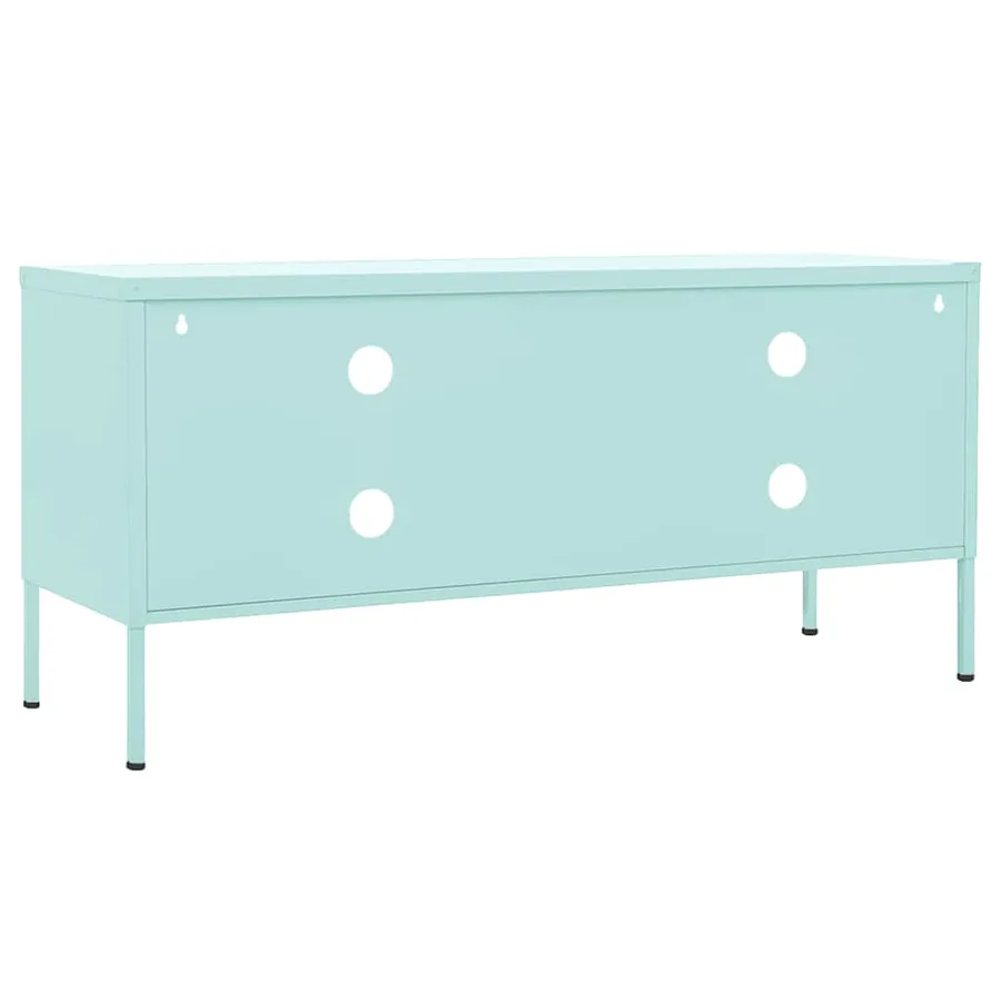 Meuble TV Vert menthe 105x35x50 cm Acier - 5