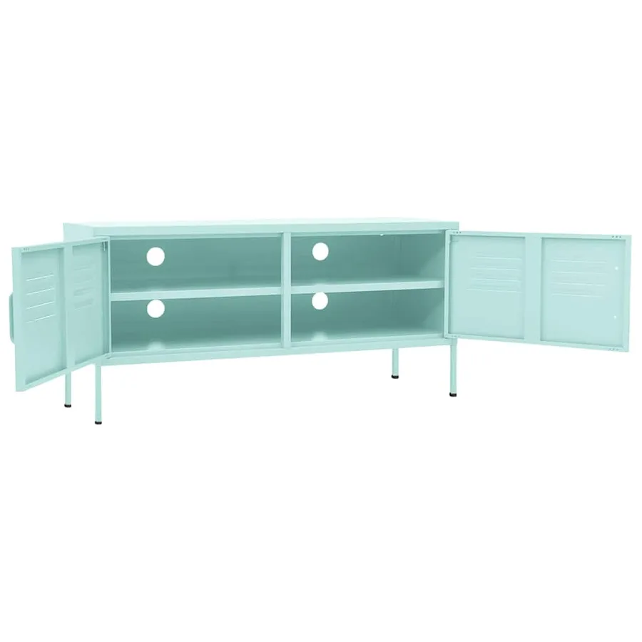 Meuble TV Vert menthe 105x35x50 cm Acier - 6