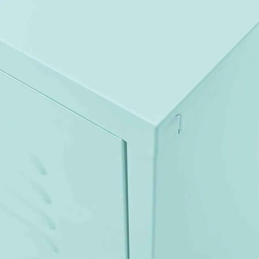 Meuble TV Vert menthe 105x35x50 cm Acier - 8