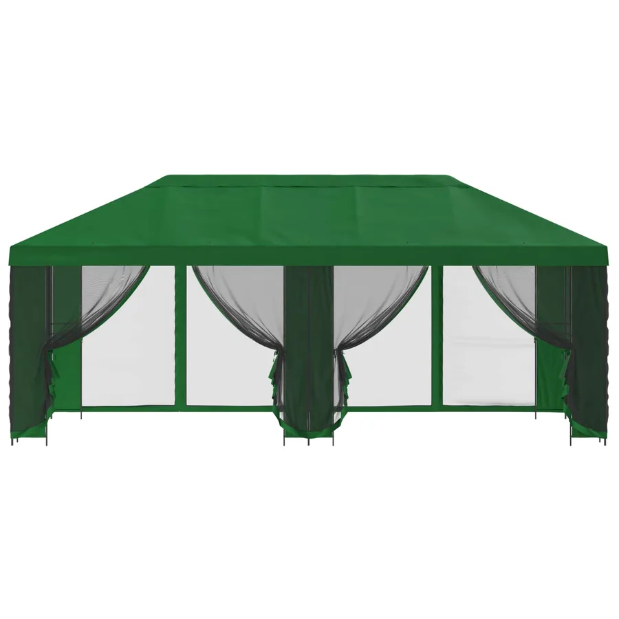 Gazebo avec murs latéraux 6 x 3 m Vert Polyester et Acier 190 - 3