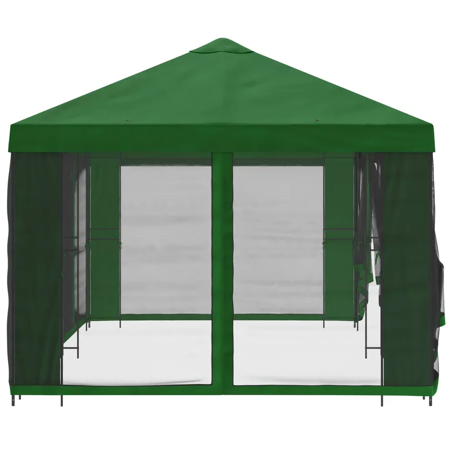 Gazebo avec murs latéraux 6 x 3 m Vert Polyester et Acier 190 - 4