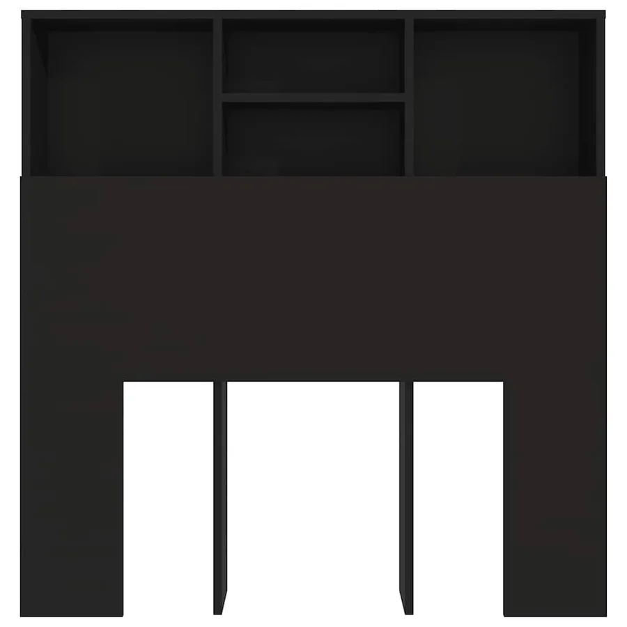 Armoire de tête de lit Noir 100x19x103,5 cm - 4