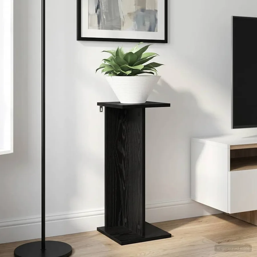 Support de Plante 2 pc Chêne Noir 25 x 25,5 x 60,5 cm - 4