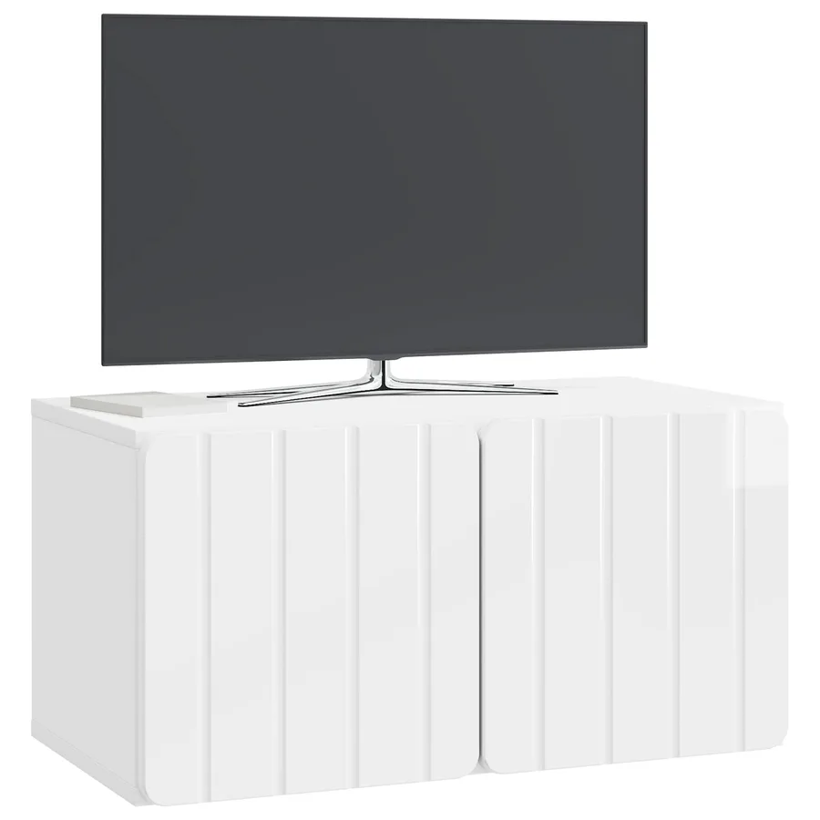 Meuble TV mural 59,5 x 31 x 30 cm Blanc brillant - 3