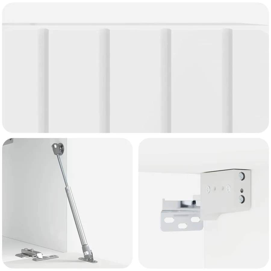 Meuble TV mural 59,5 x 31 x 30 cm Blanc brillant - 9